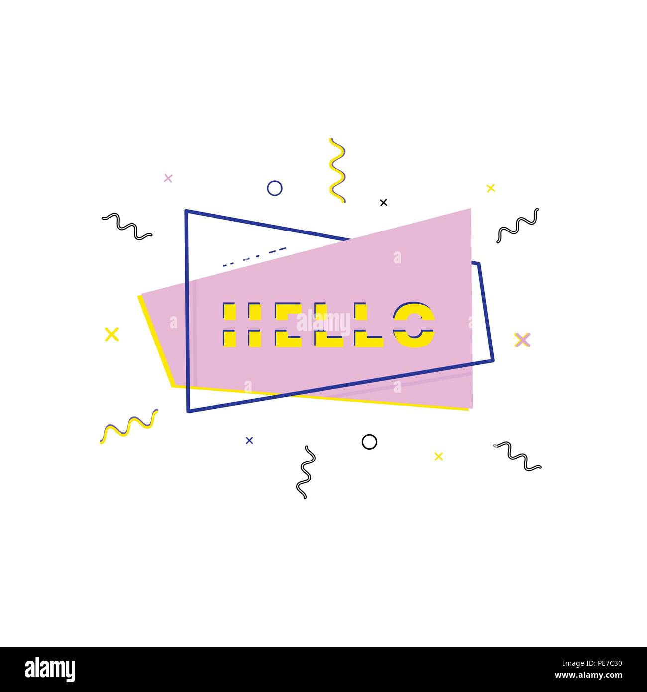 Ciao banner. Fette di effetto di testo. Illustrazione Vettoriale. Illustrazione Vettoriale