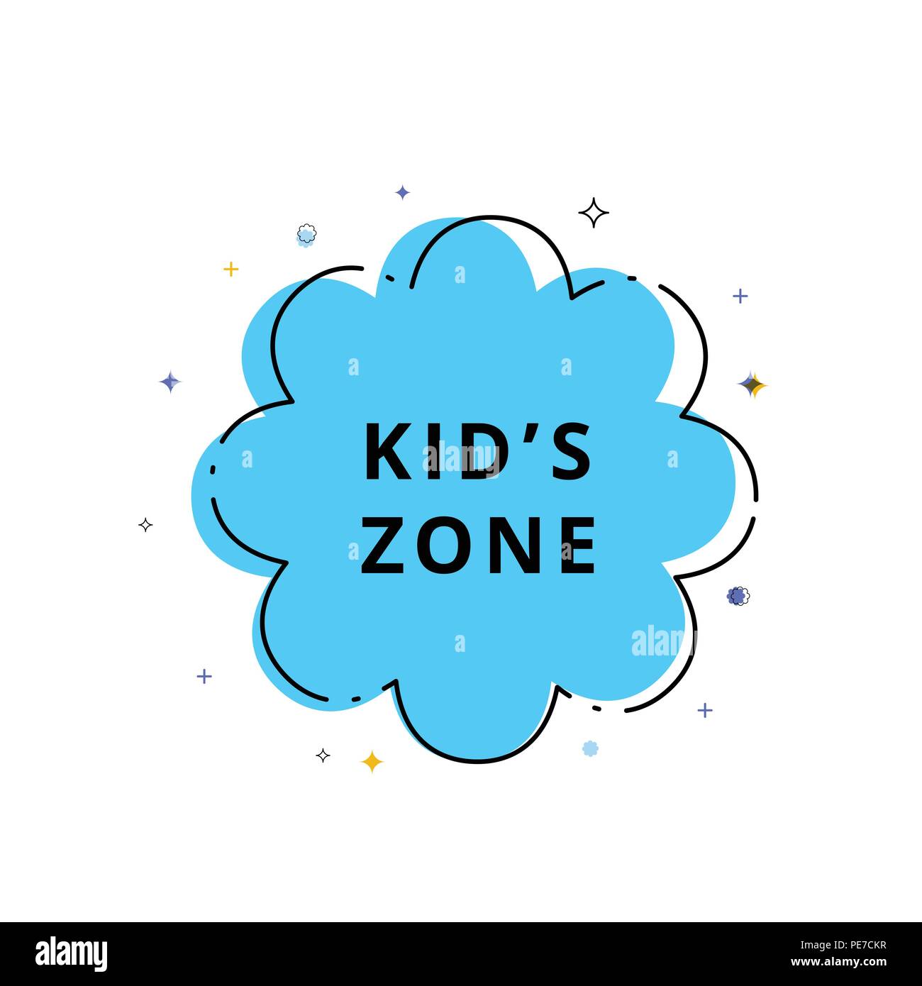 Il Kid's scheda zona isolata su sfondo bianco. Illustrazione Vettoriale. Illustrazione Vettoriale