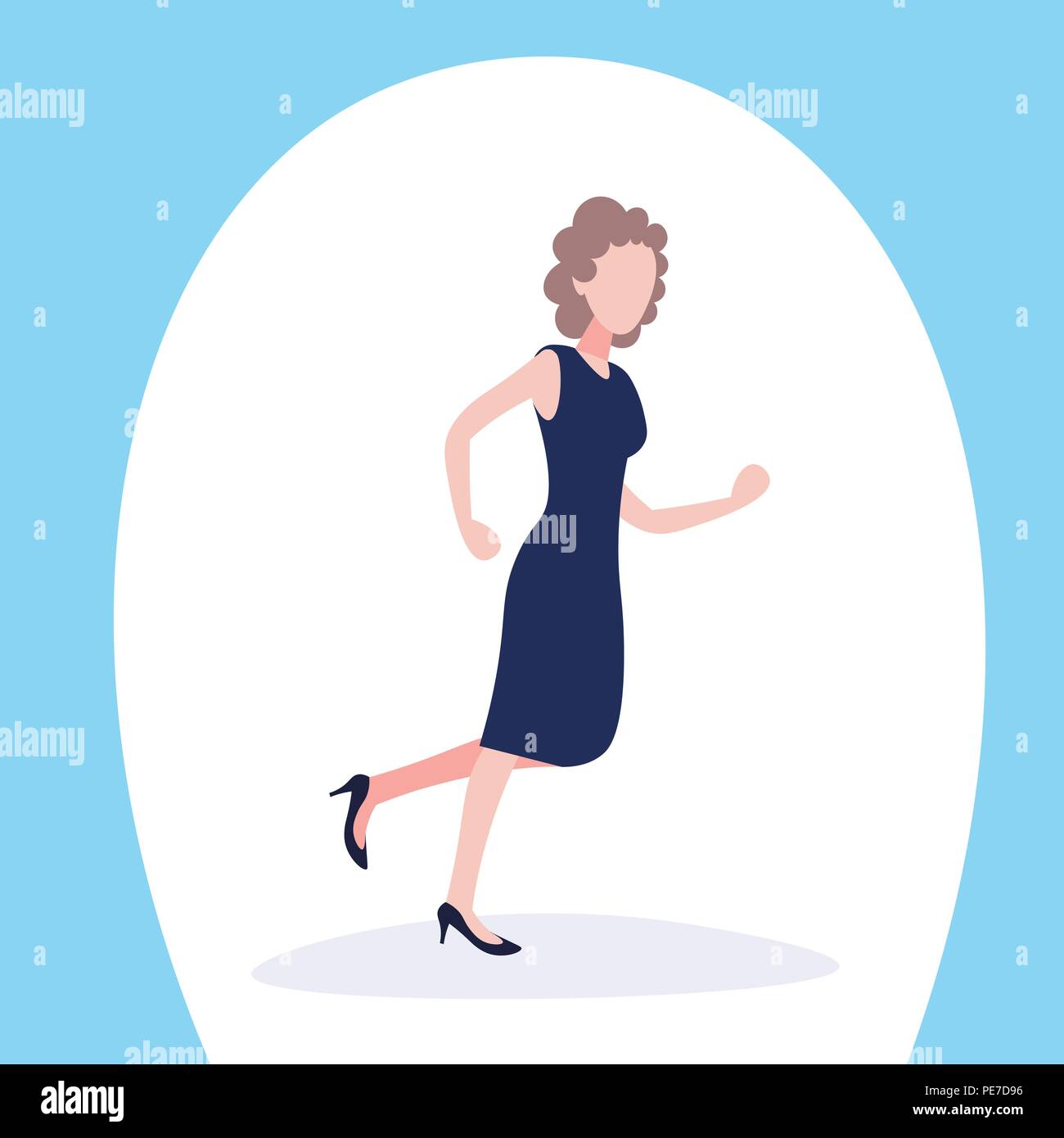 Imprenditrice esecuzione di business meeting femmina processo laboriosa Concept cartoon isolato di caratteri a lunghezza piena flat Illustrazione Vettoriale