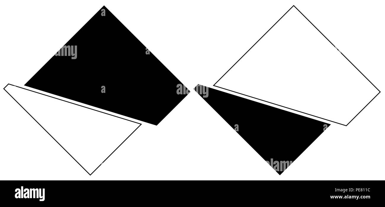Astrazione da un rettangolo di taglio geometria logo minimalista Illustrazione Vettoriale