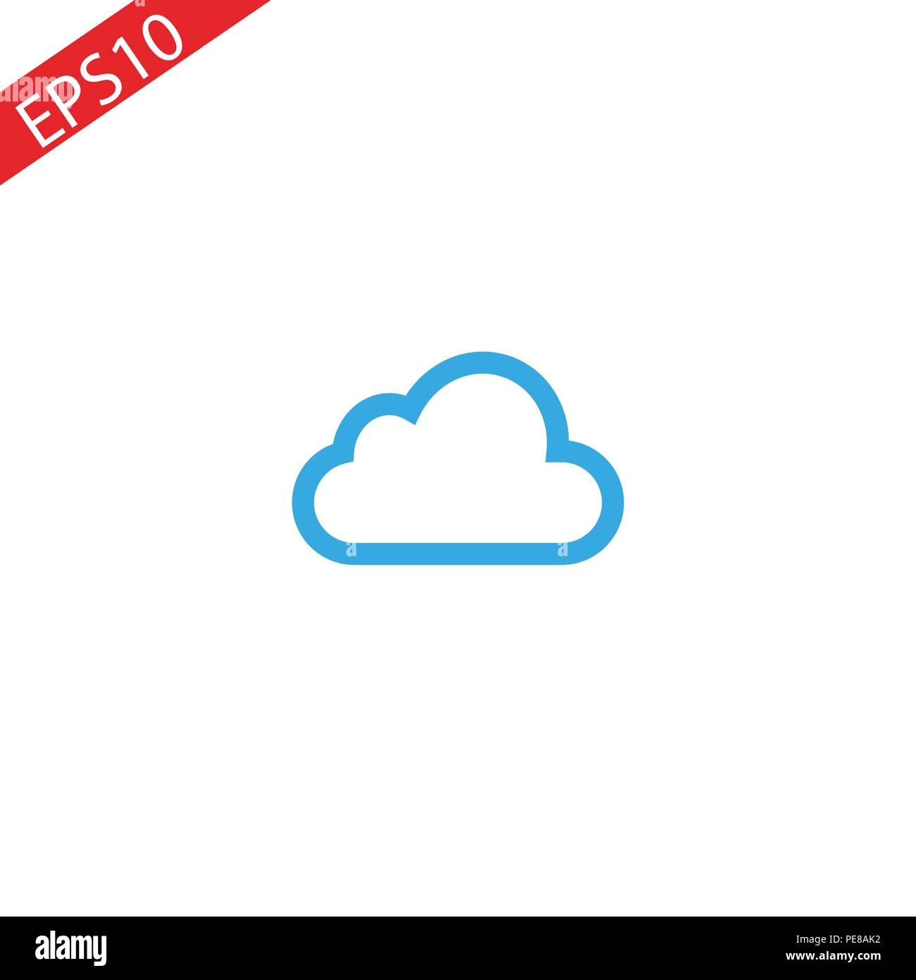 Blu contorno cloud logo design template vettoriale EPS.10. Illustrazione Vettoriale