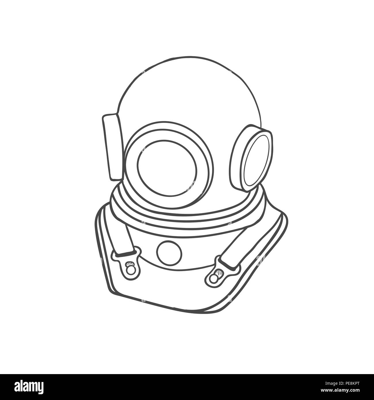 Scuba diving logo. Maschera per immersione. La grafica vettoriale per la progettazione. Illustrazione Vettoriale