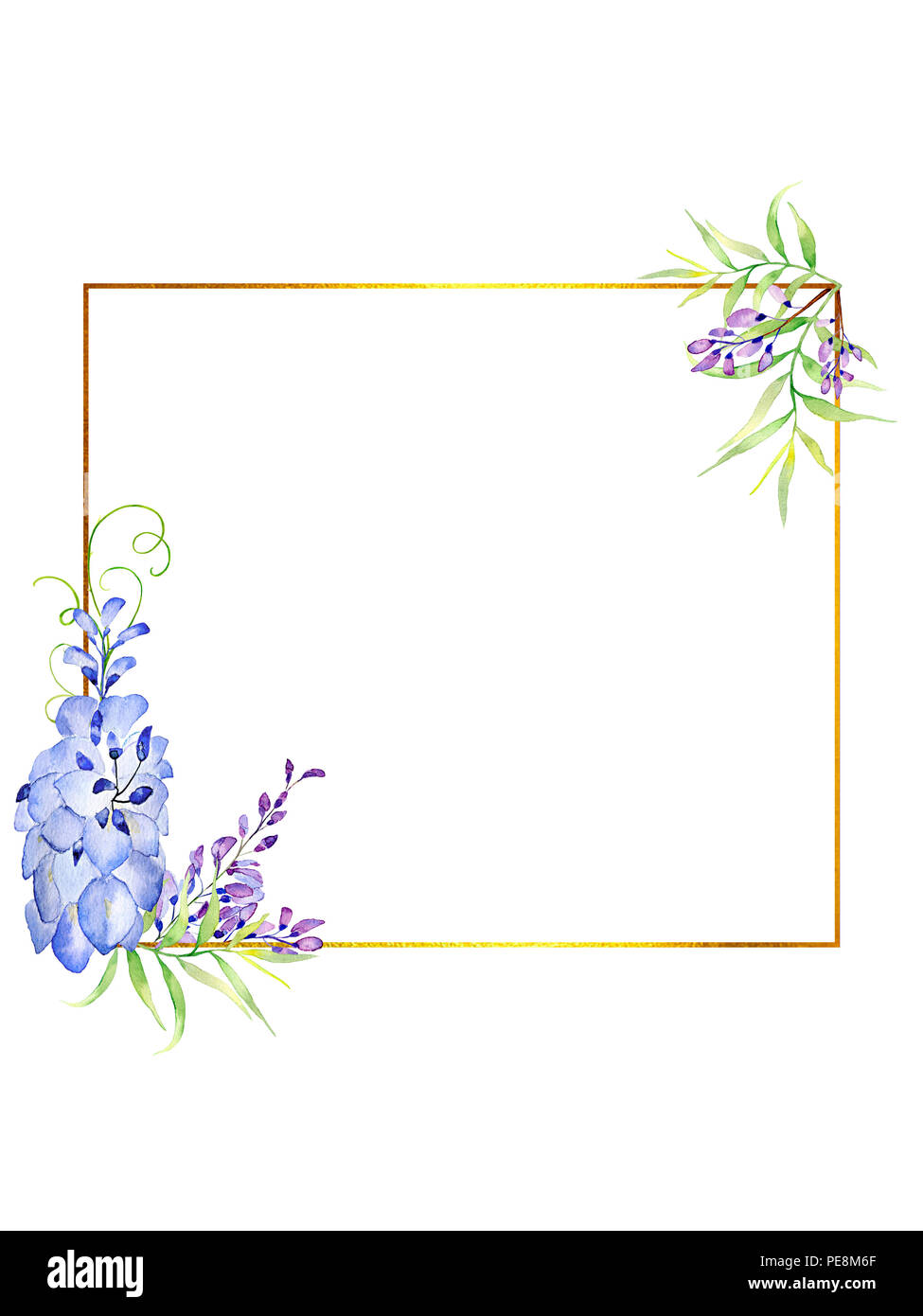 Disegnata a mano acquerello bouquet di fiori e foglie.Acquerello illustrazione. È possibile utilizzare per la decorazione di cartoline, inviti per matrimoni, feste, volantini, disegno decorativo. Foto Stock