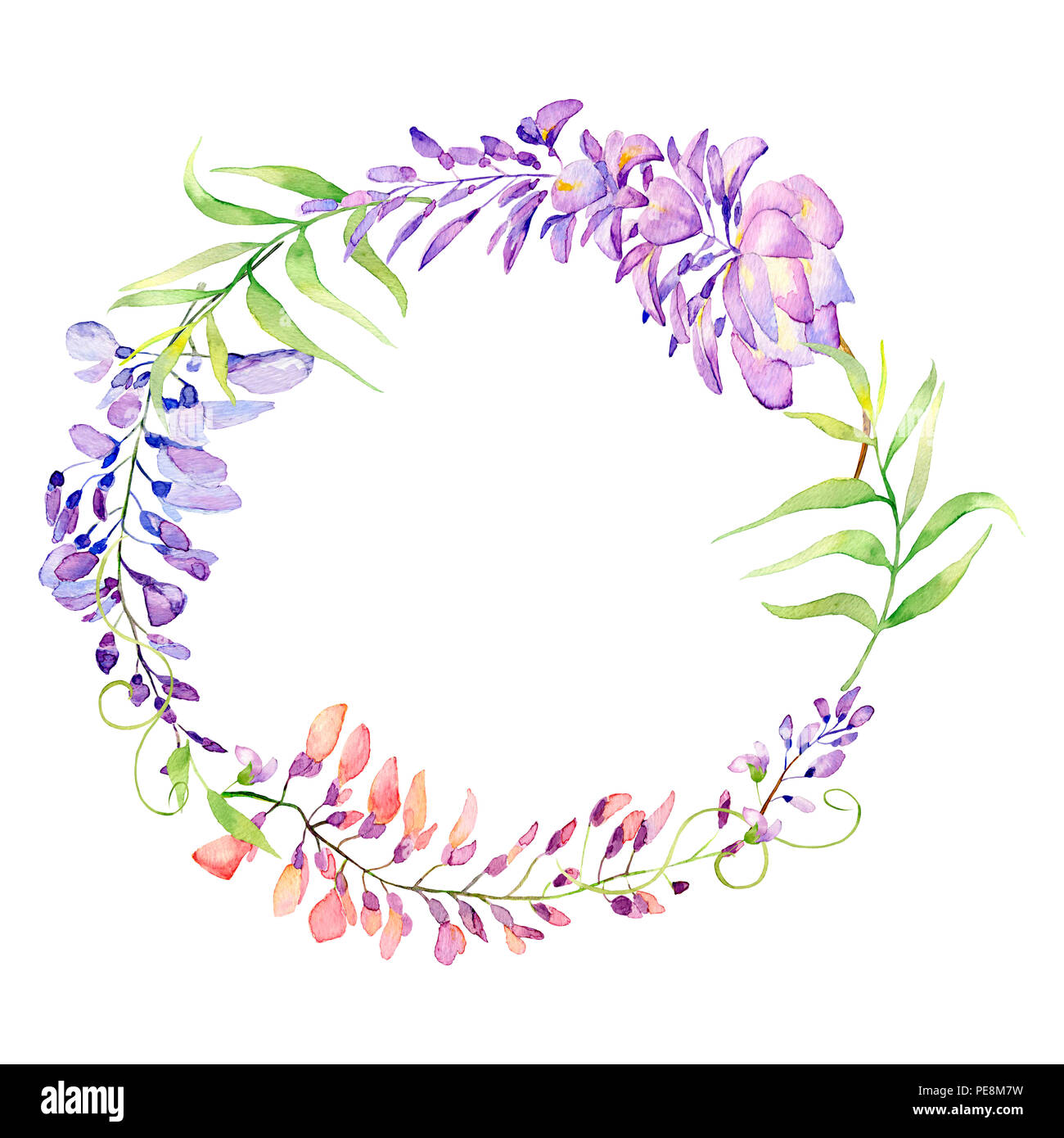 Disegnata a mano acquerello bouquet di fiori e foglie.Acquerello illustrazione. È possibile utilizzare per la decorazione di cartoline, inviti per matrimoni, feste, volantini, disegno decorativo. Foto Stock