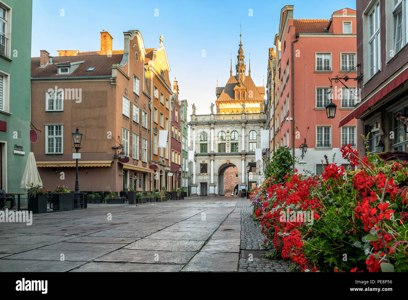 Golden Gate (Zlota Brama) sulla strada Dluga in Gdansk, Polonia Foto Stock