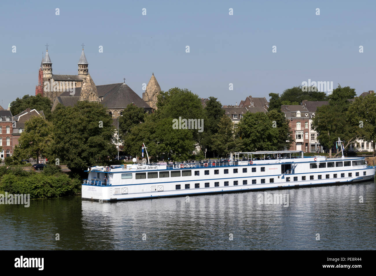 Battello da crociera sul Fiume Mosa, Maastricht Foto Stock