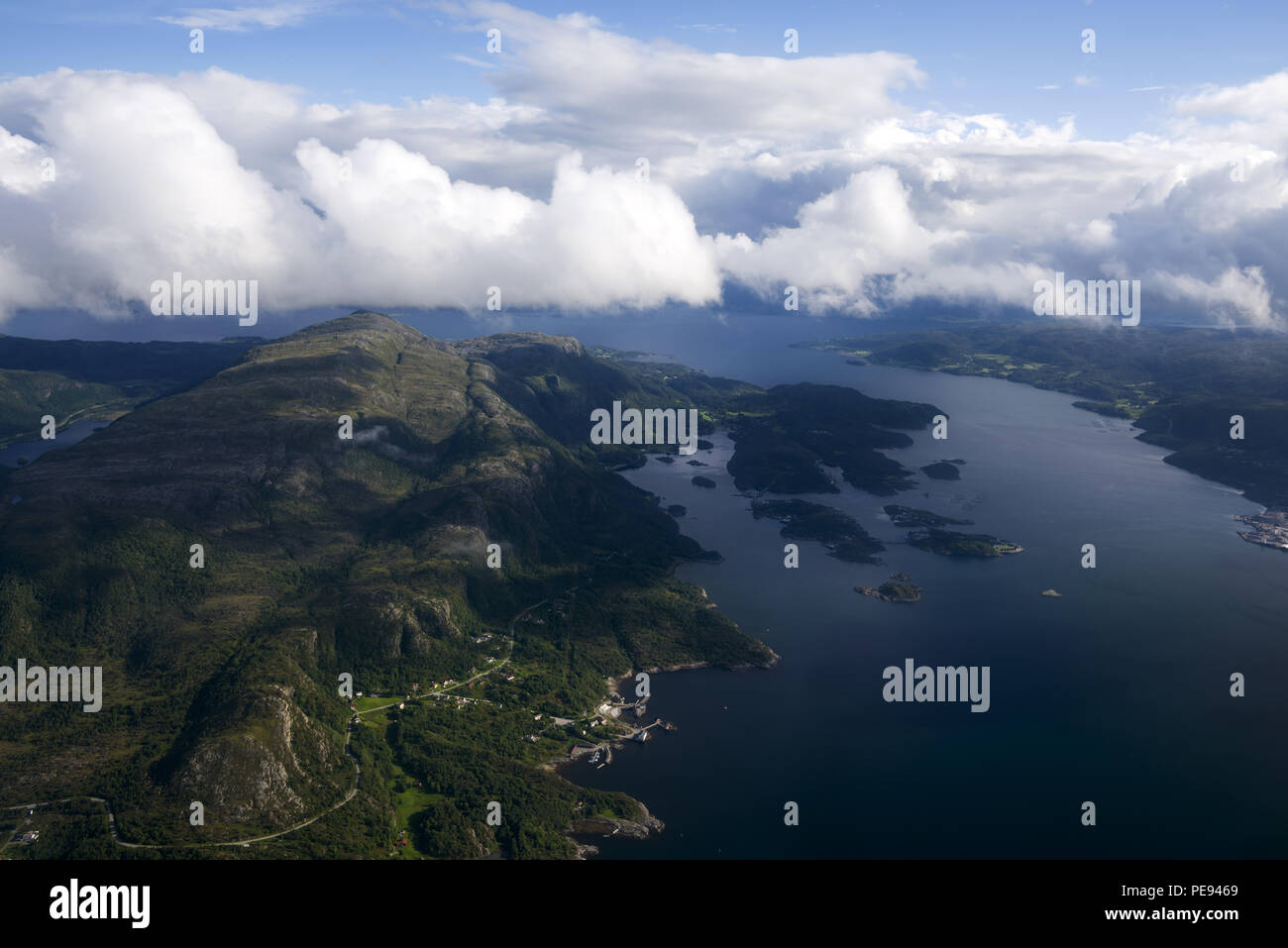 Paesaggi norvegesi in altezze di volo (aerophotography) Foto Stock