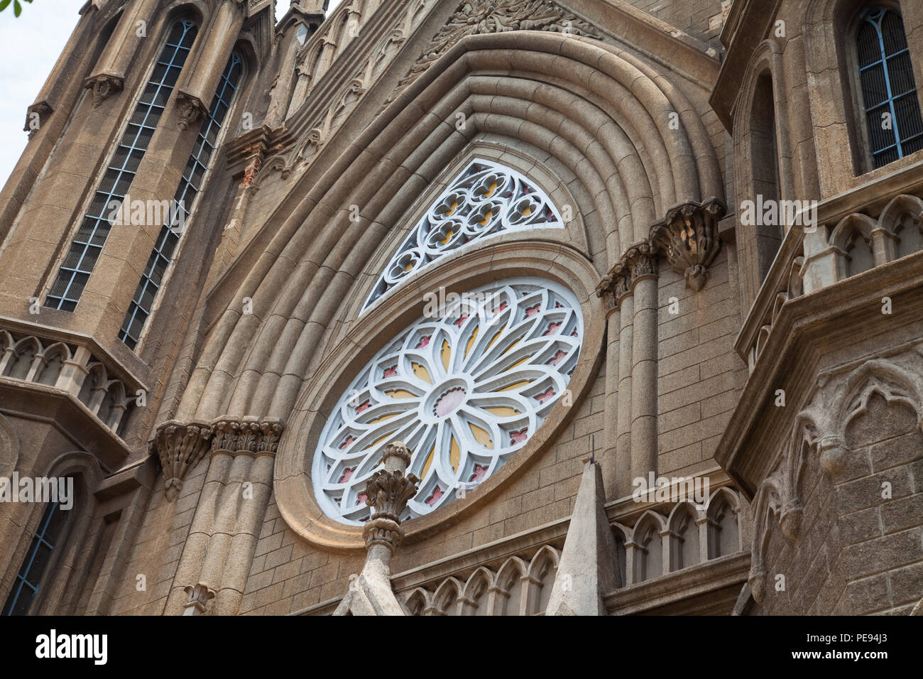 Facciata di San Philamenas Catherdral in Mysore, India Foto Stock