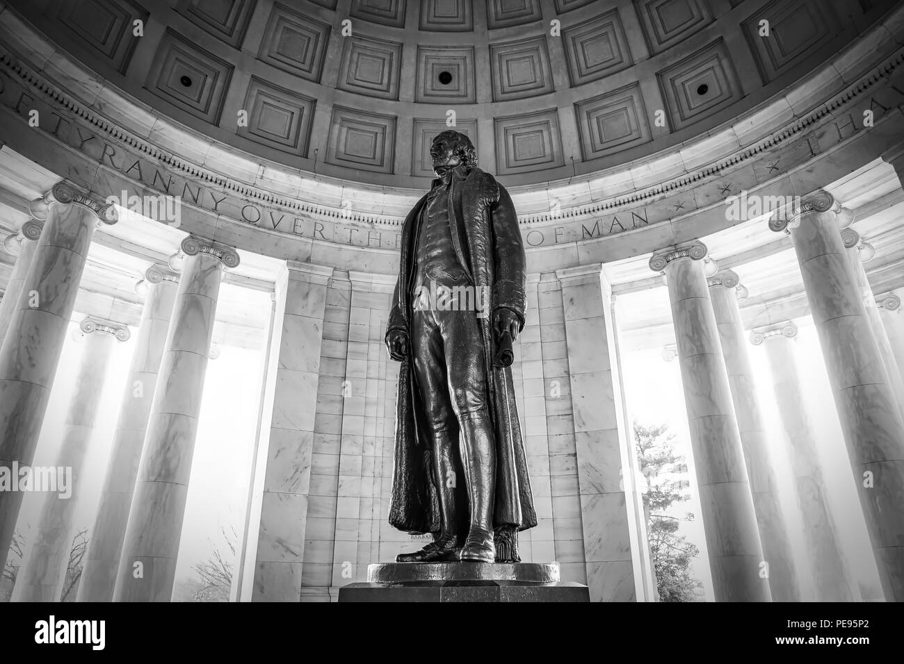 All'interno del Jefferson Memorial a Washington DC. Foto Stock