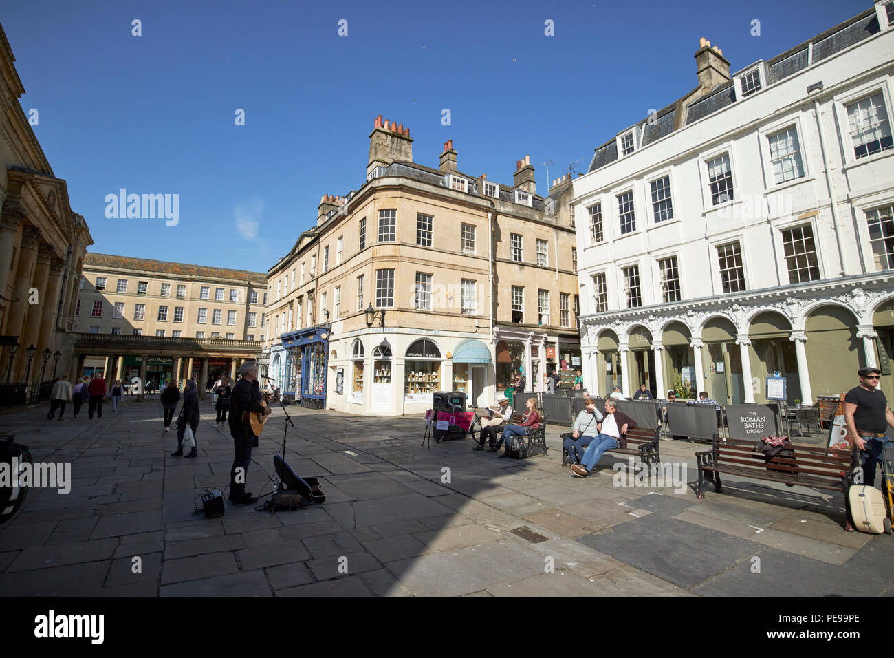 Abbey sagrato nel centro di Bath England Regno Unito Foto Stock