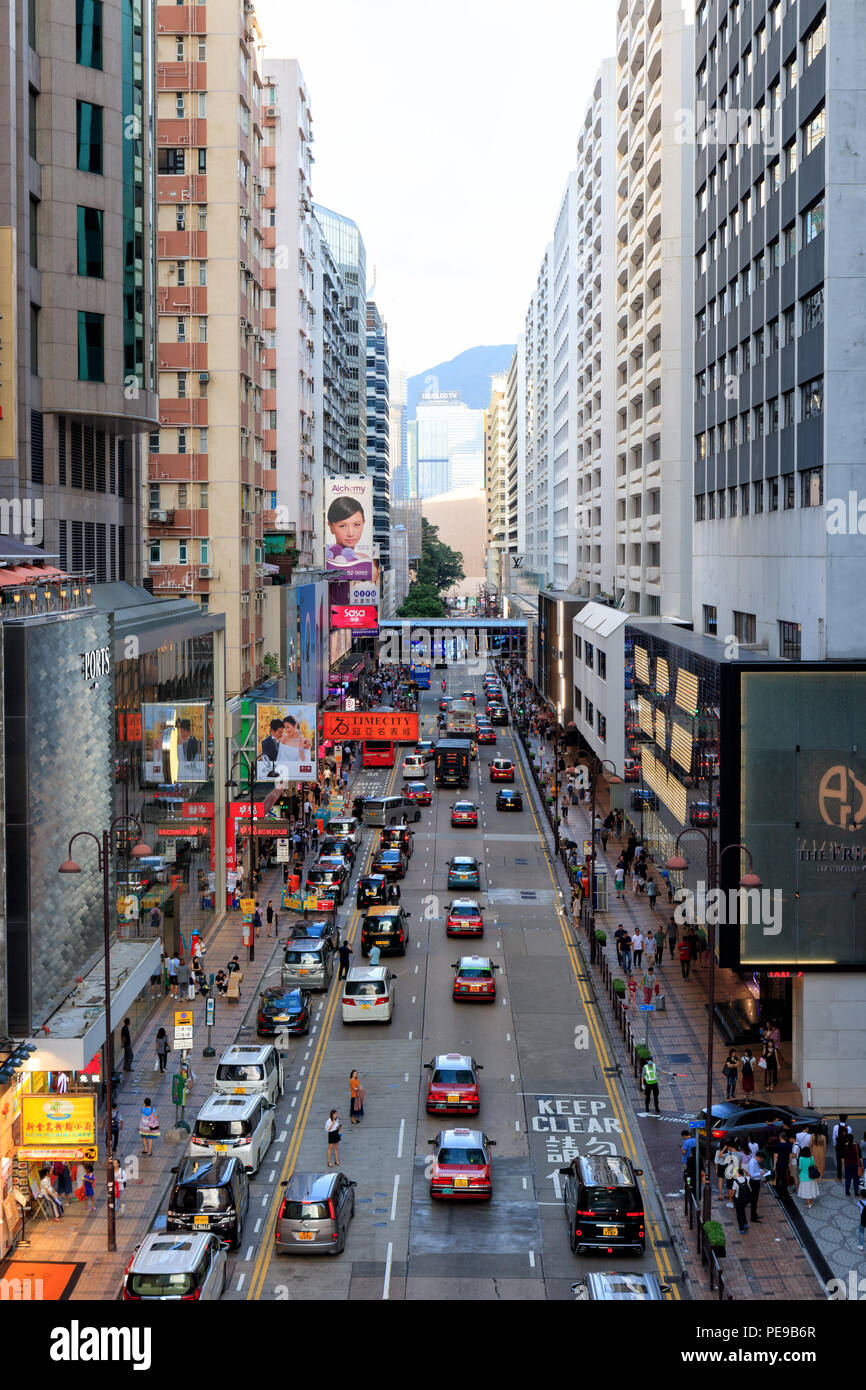 Hong Kong - Giugno 26, 2018: Cantone Rd in Hong Kong Foto Stock
