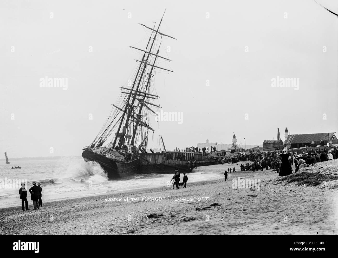 Relitto della Fornjot Lowestoft circa 1910 Foto Stock