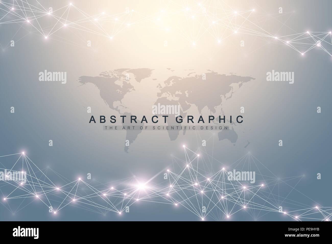 Grande per la visualizzazione di dati. Intelligenza artificiale e macchina il concetto di apprendimento. Grafica di sfondo astratto di comunicazione. In prospettiva la visualizzazione sullo sfondo. Illustrazione Vettoriale. Illustrazione Vettoriale