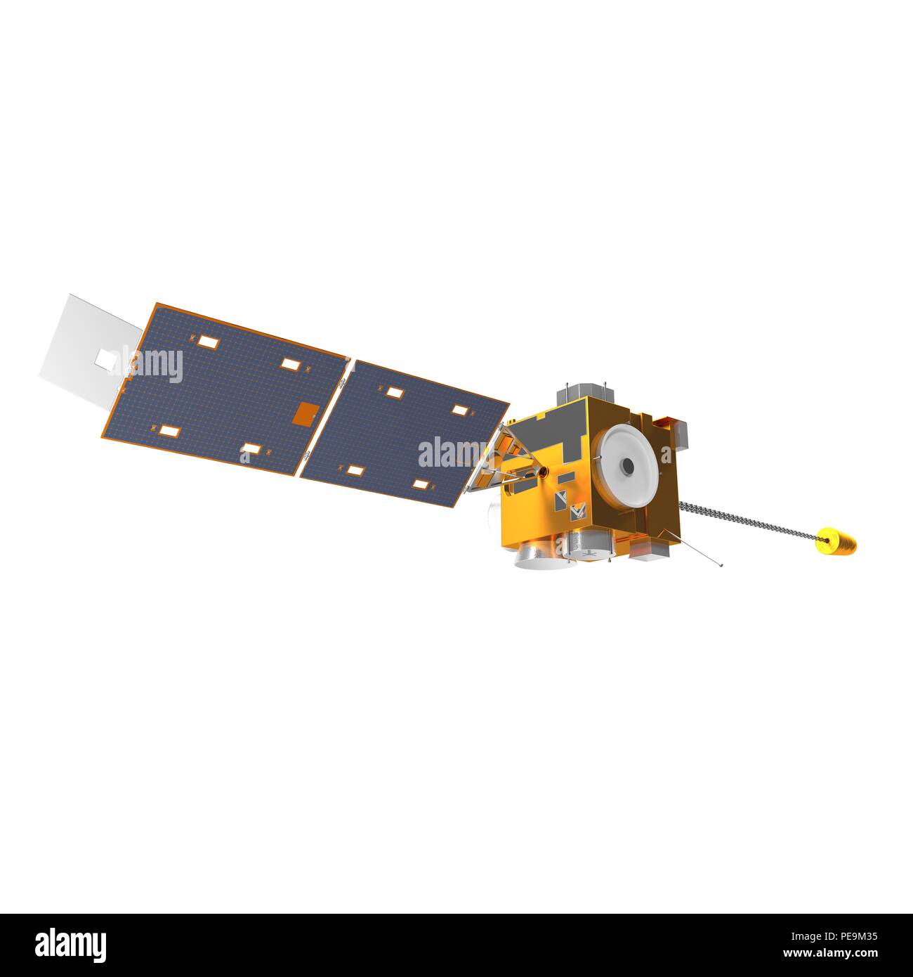 Meteo Satellite su sfondo bianco. 3D illustrazione Foto Stock