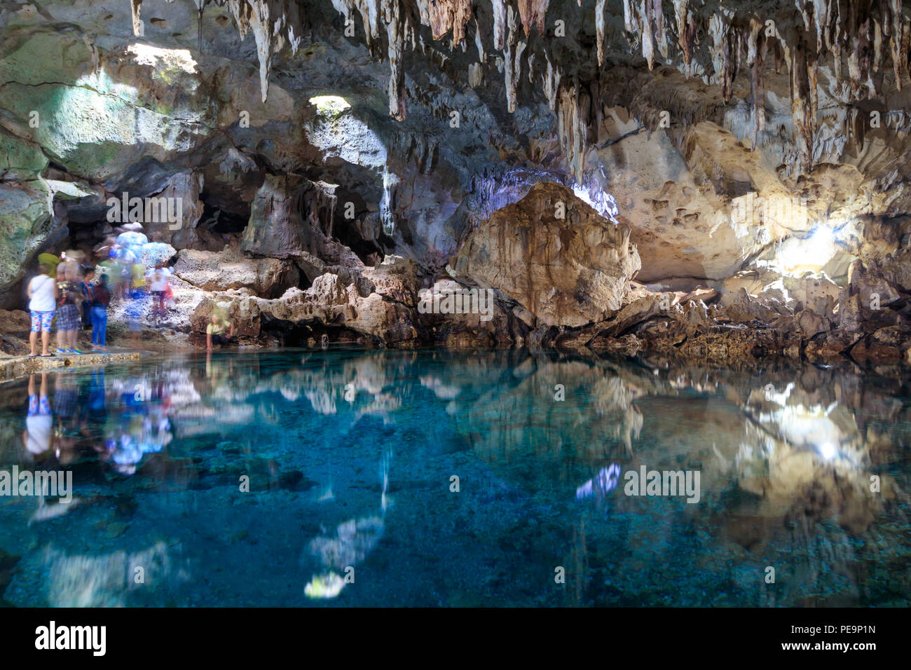 All'interno della grotta Hinagdanan in Bohol, Filippine Foto Stock