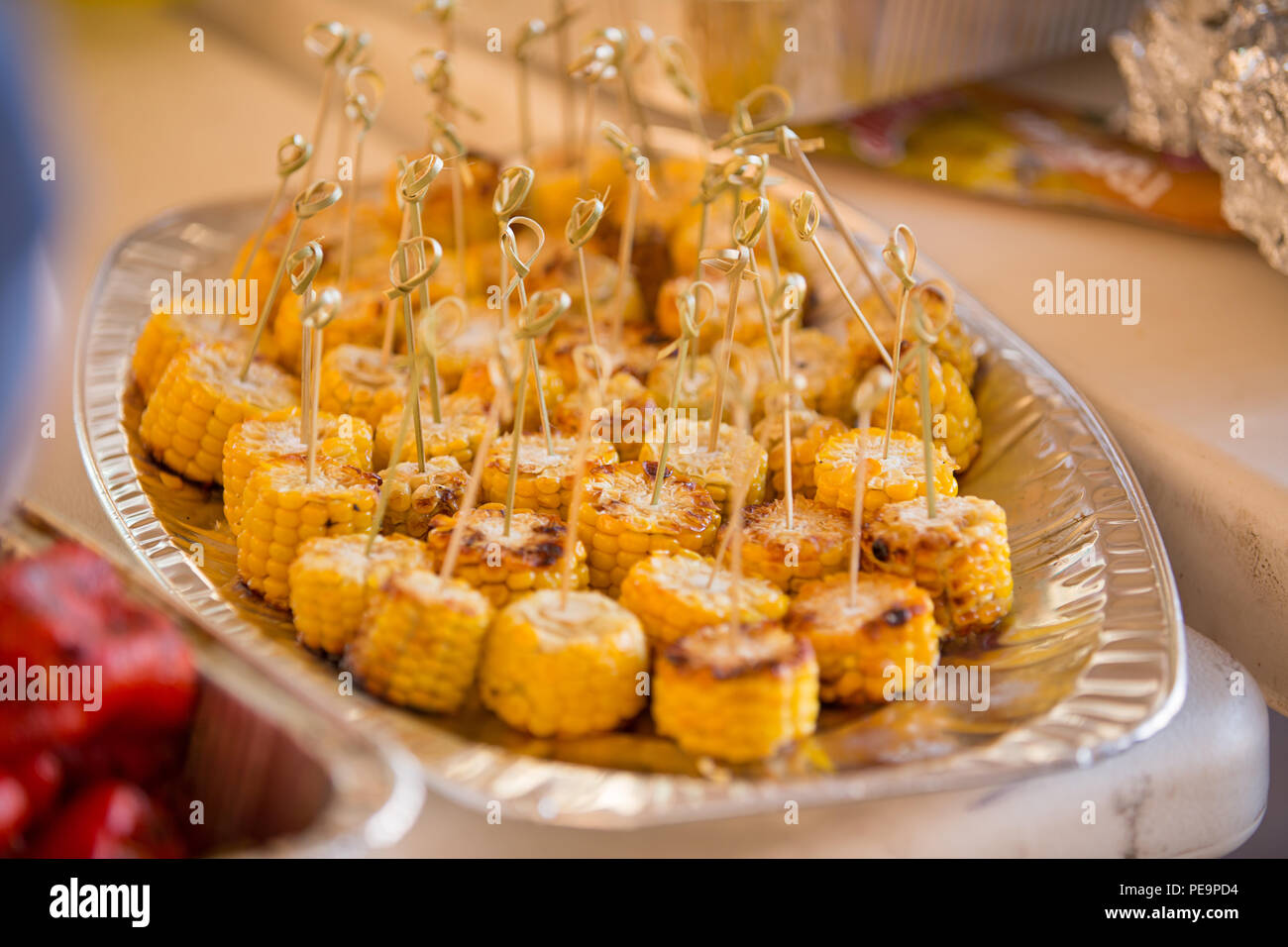 Estate cibo. Idee per il barbecue e grill party. Spazio Copia vista superiore Foto Stock