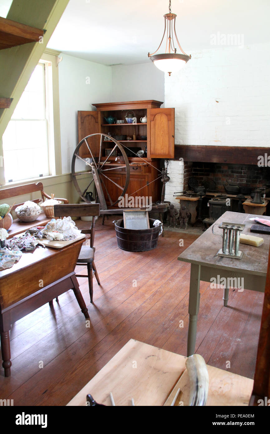 Immagine dalla vecchia cucina coloniale a Chippokes Plantation, Virginia Foto Stock