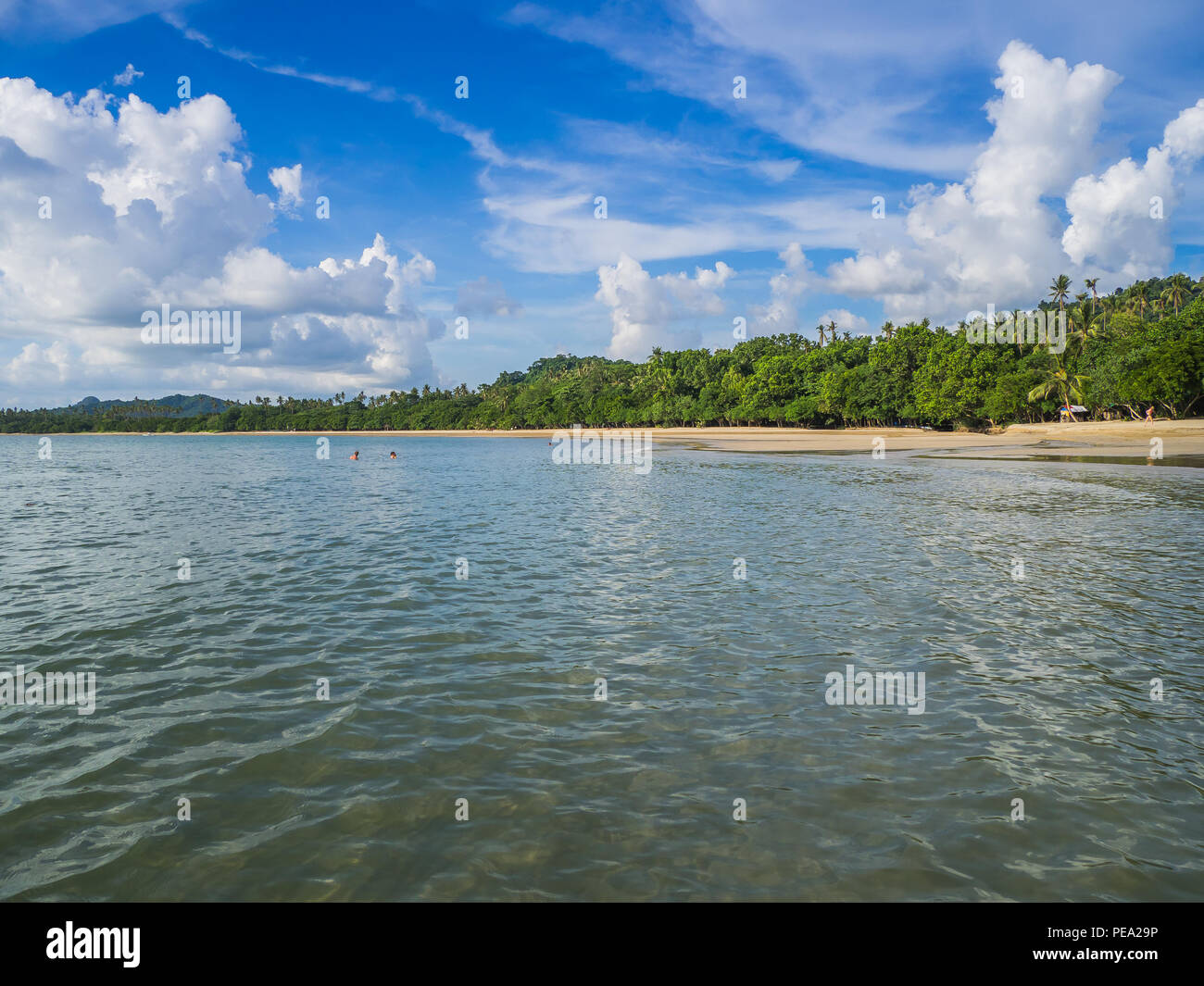 Spiaggia Lio splendido paesaggio tropicale e spiaggia di El Nido, isola di Palawan, Filippine, Oceano Indiano Foto Stock