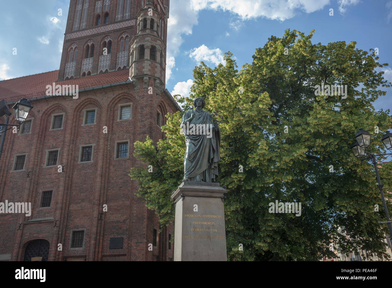 Nicolaus Copernicus statua in Torun,Polonia Foto Stock