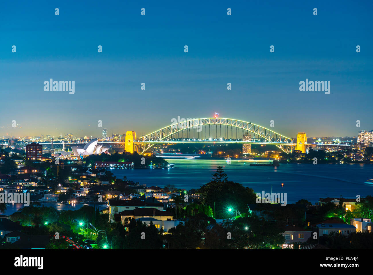 Sydney CBD e Harbour Bridge Foto Stock