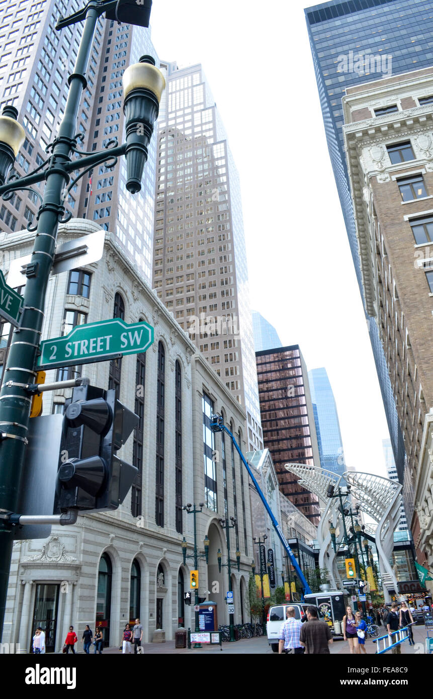 La seconda strada, centro di Calgary, Alberta Canada Foto Stock