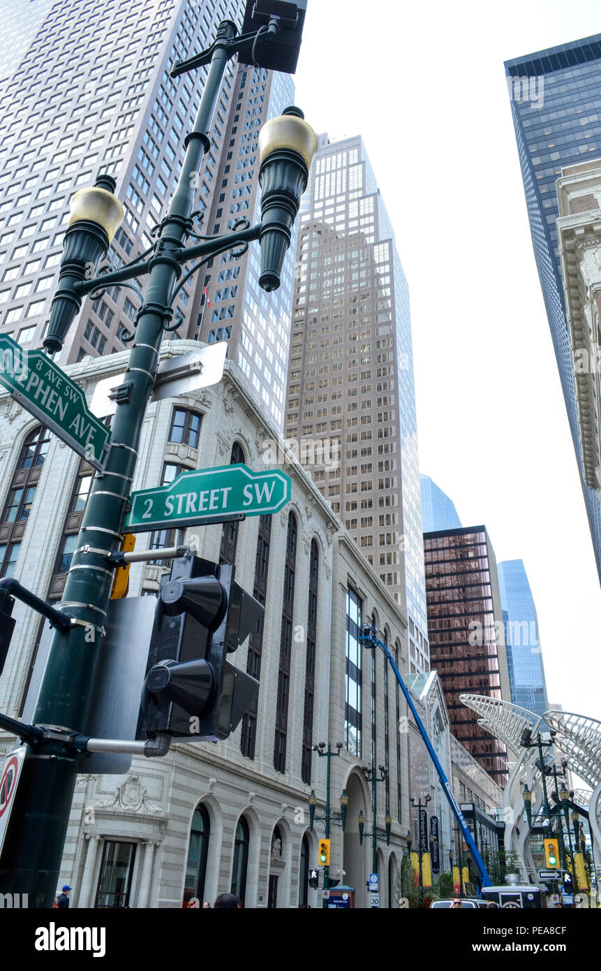 La seconda strada, centro di Calgary, Alberta Canada Foto Stock