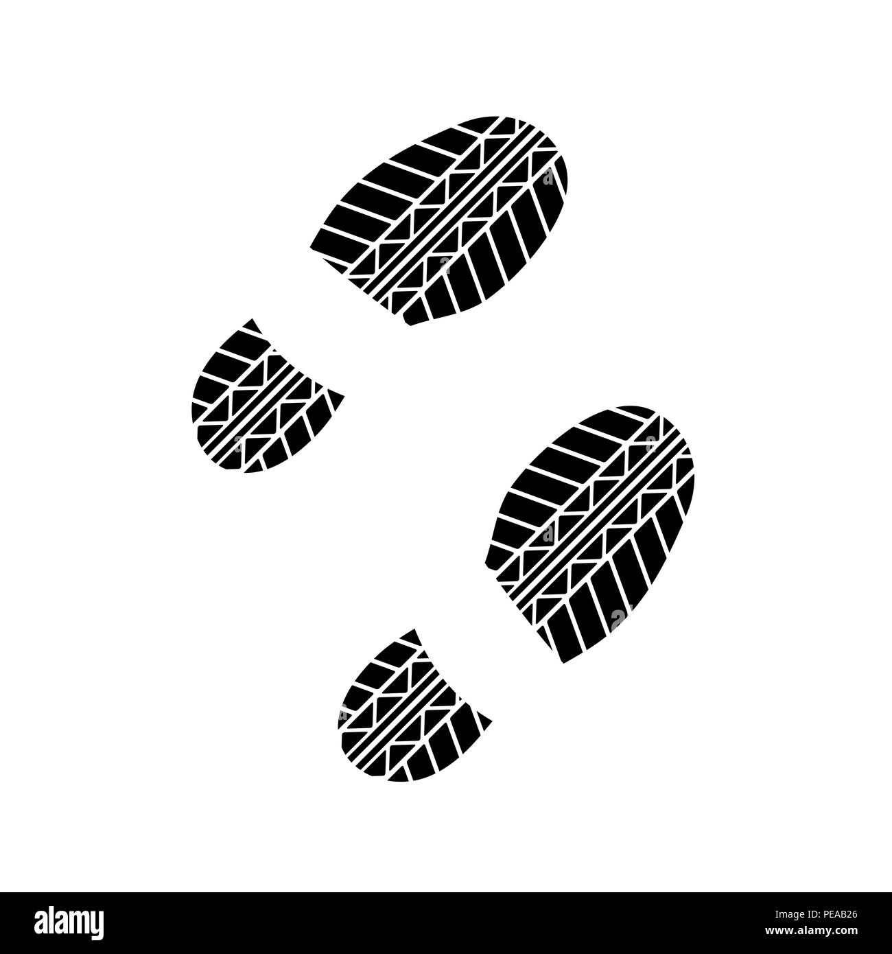 Due scarpe sagome con pneumatico nero via forme Illustrazione Vettoriale