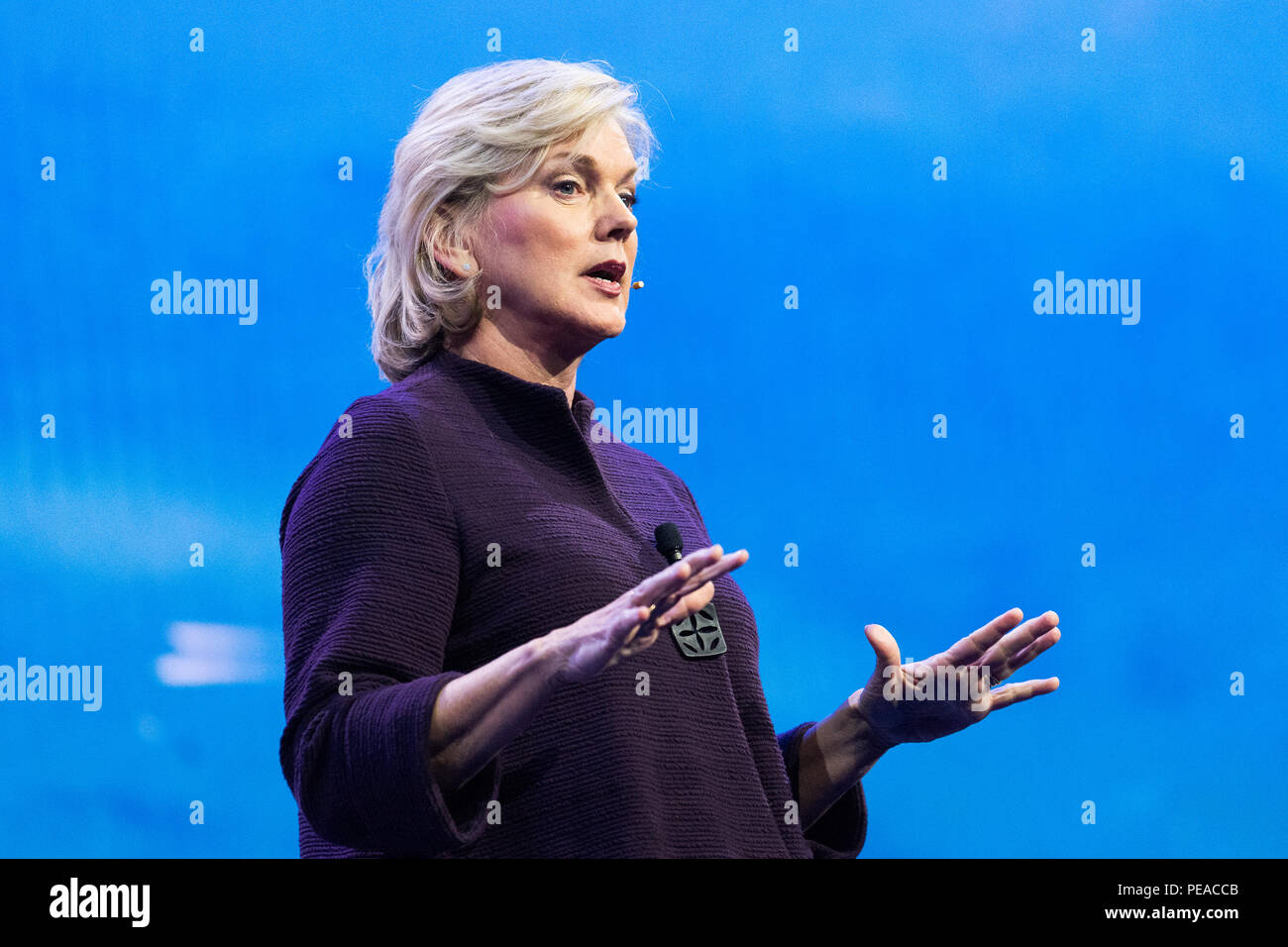 Jennifer Granholm, ex governatore del Michigan, parlando a AIPAC (American Israel Public Affairs Committee) Conferenza politica a Walter E. Wa Foto Stock