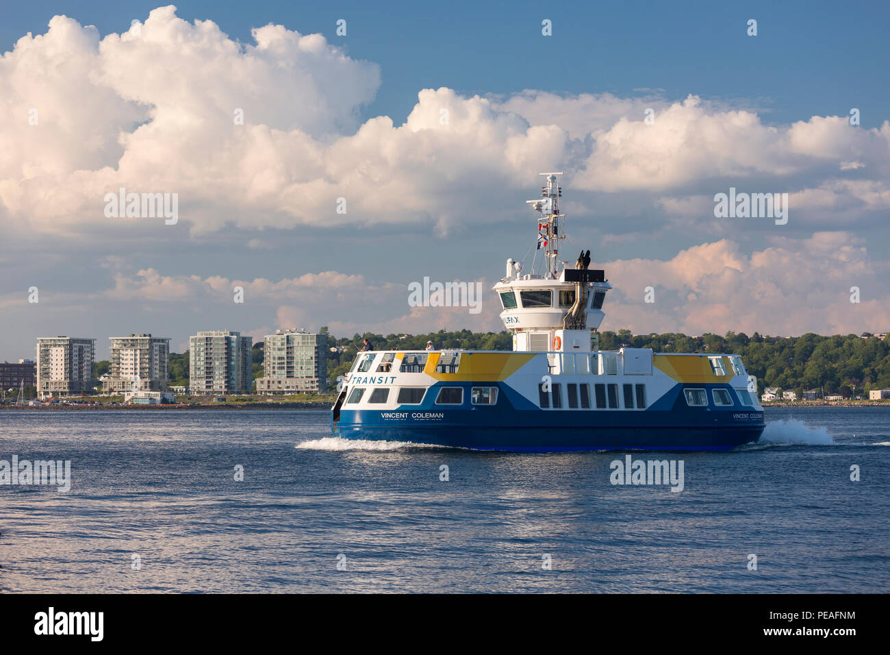 HALIFAX, Nova Scotia, Canada - Woodside ferry boat, denominato Vincent Coleman, in porto. Foto Stock
