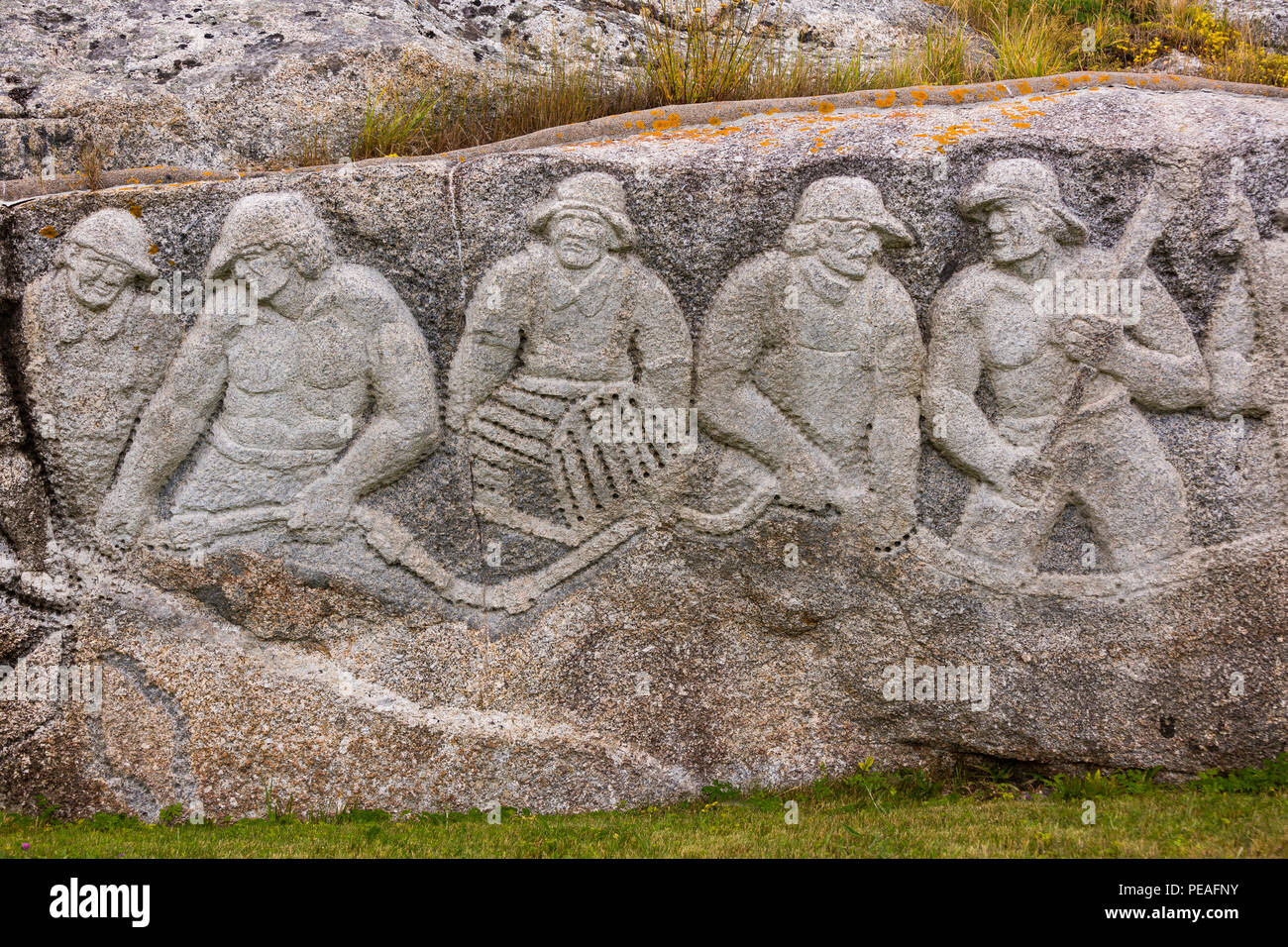 PEGGY'S COVE, Nova Scotia, Canada - dei pescatori del monumento, da William artitst E. deGarthe. Foto Stock