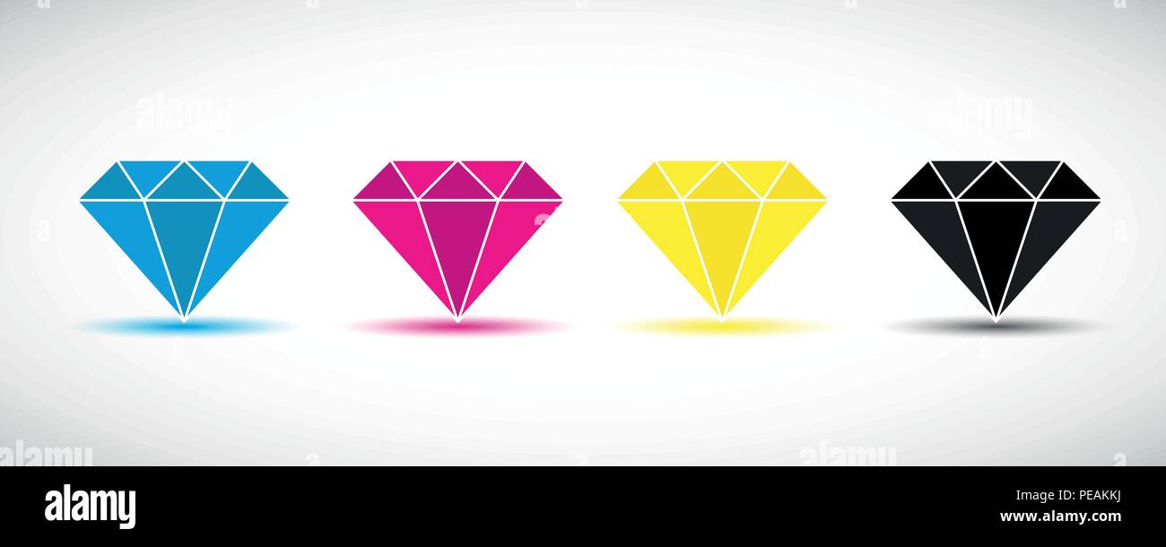 Diamanti CMYK colori primari di stampa illustrazione vettoriale EPS10 Illustrazione Vettoriale