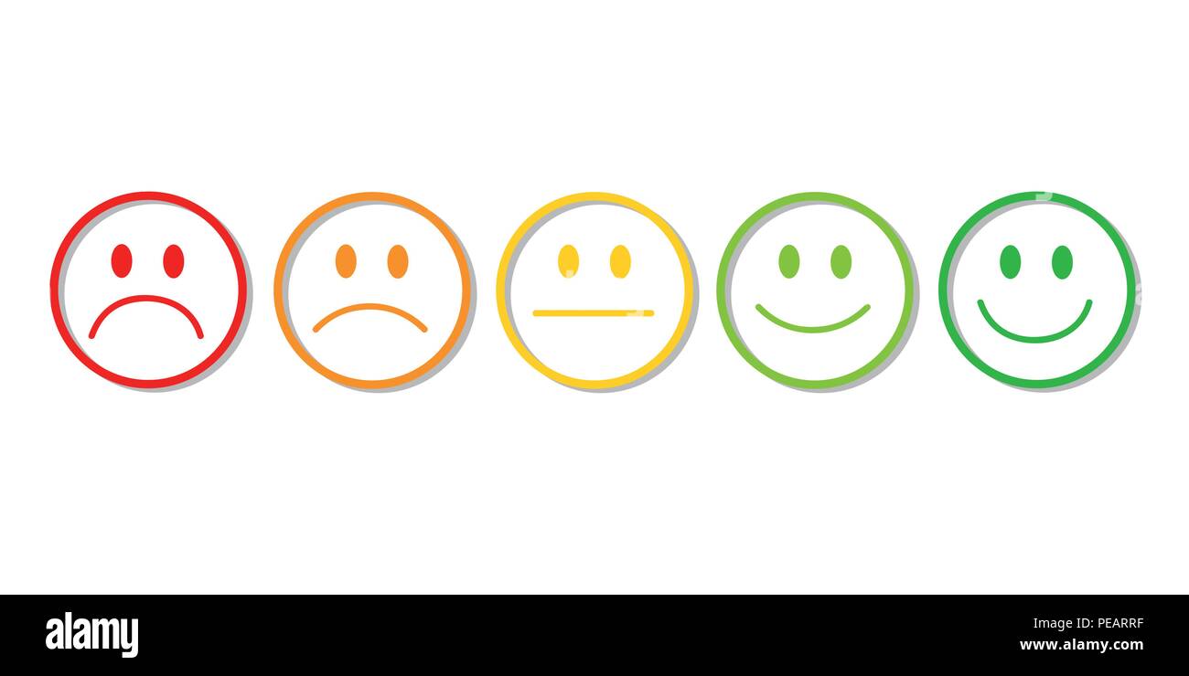 Rating smile rosso al verde illustrazione vettoriale EPS10 Illustrazione Vettoriale