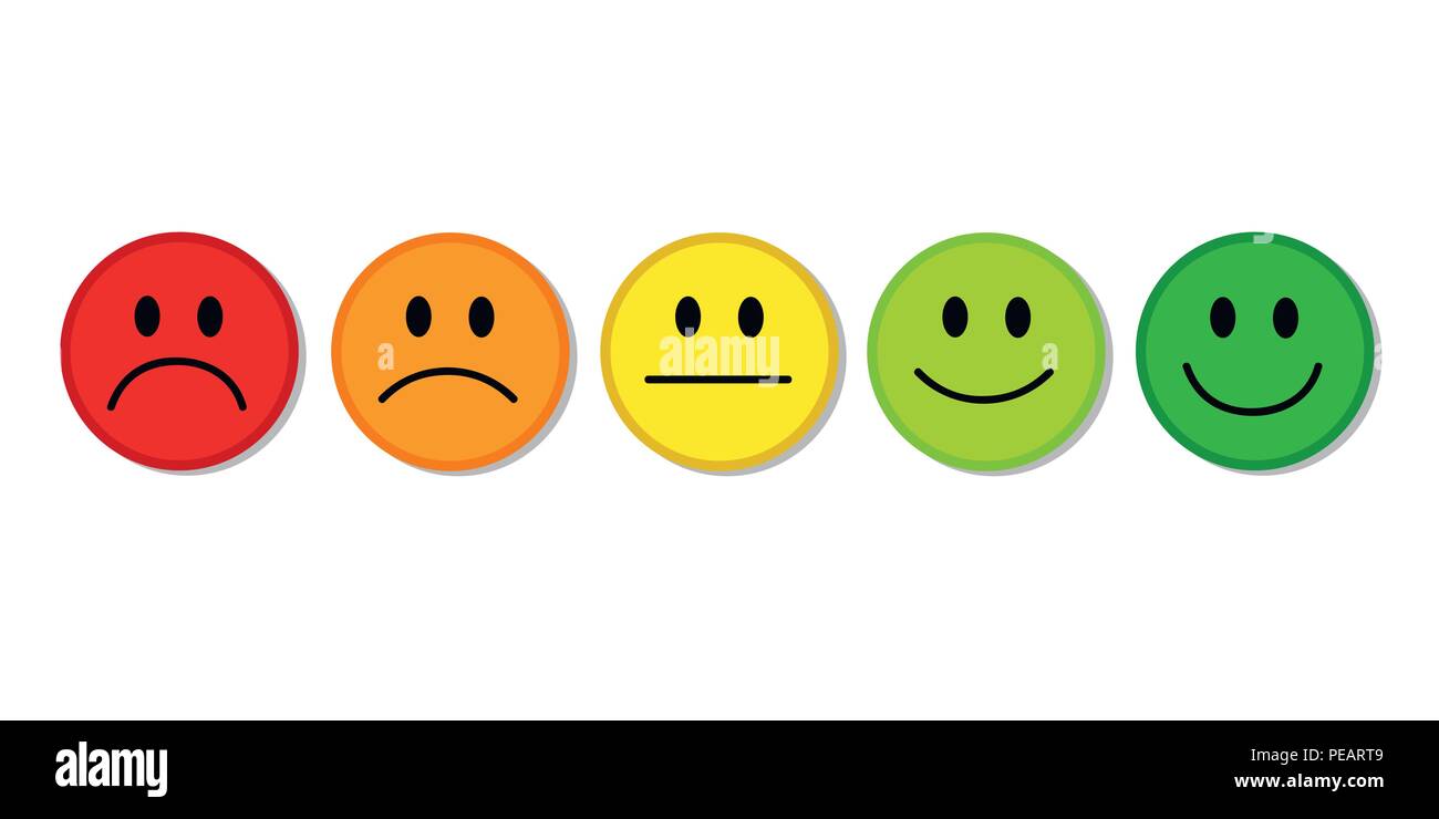 Rating smile rosso al verde immagine EPS10 Illustrazione Vettoriale