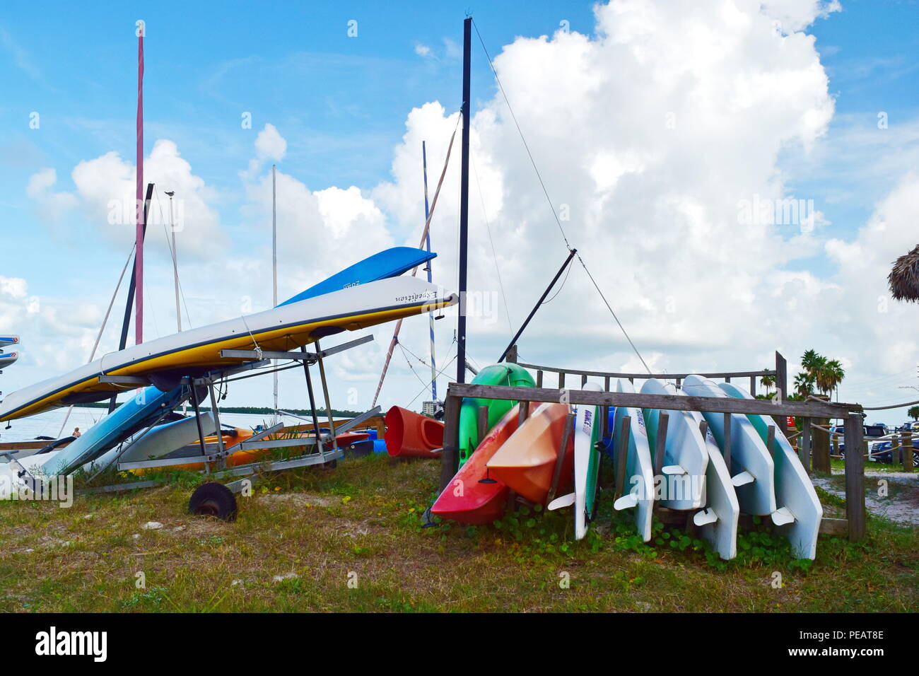 Beachside paddle boards e noleggio barche Foto Stock