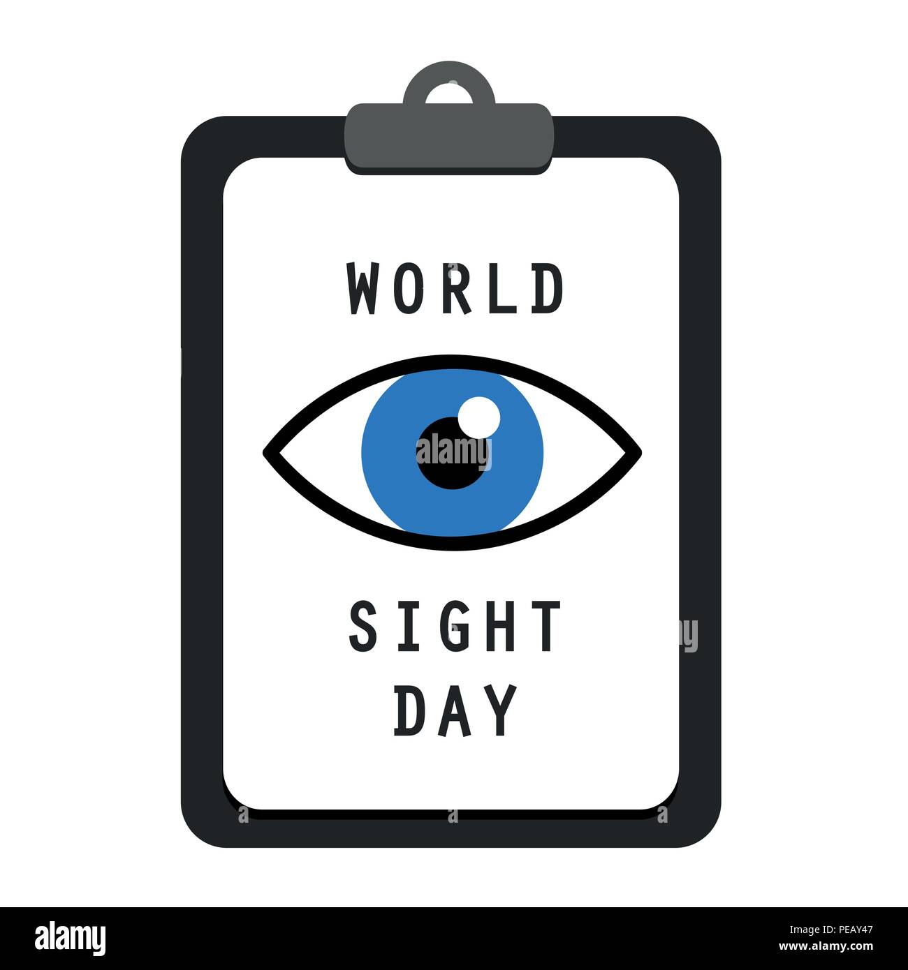 Giornata mondiale della vista negli appunti blue eye illustrazione vettoriale EPS10 Illustrazione Vettoriale