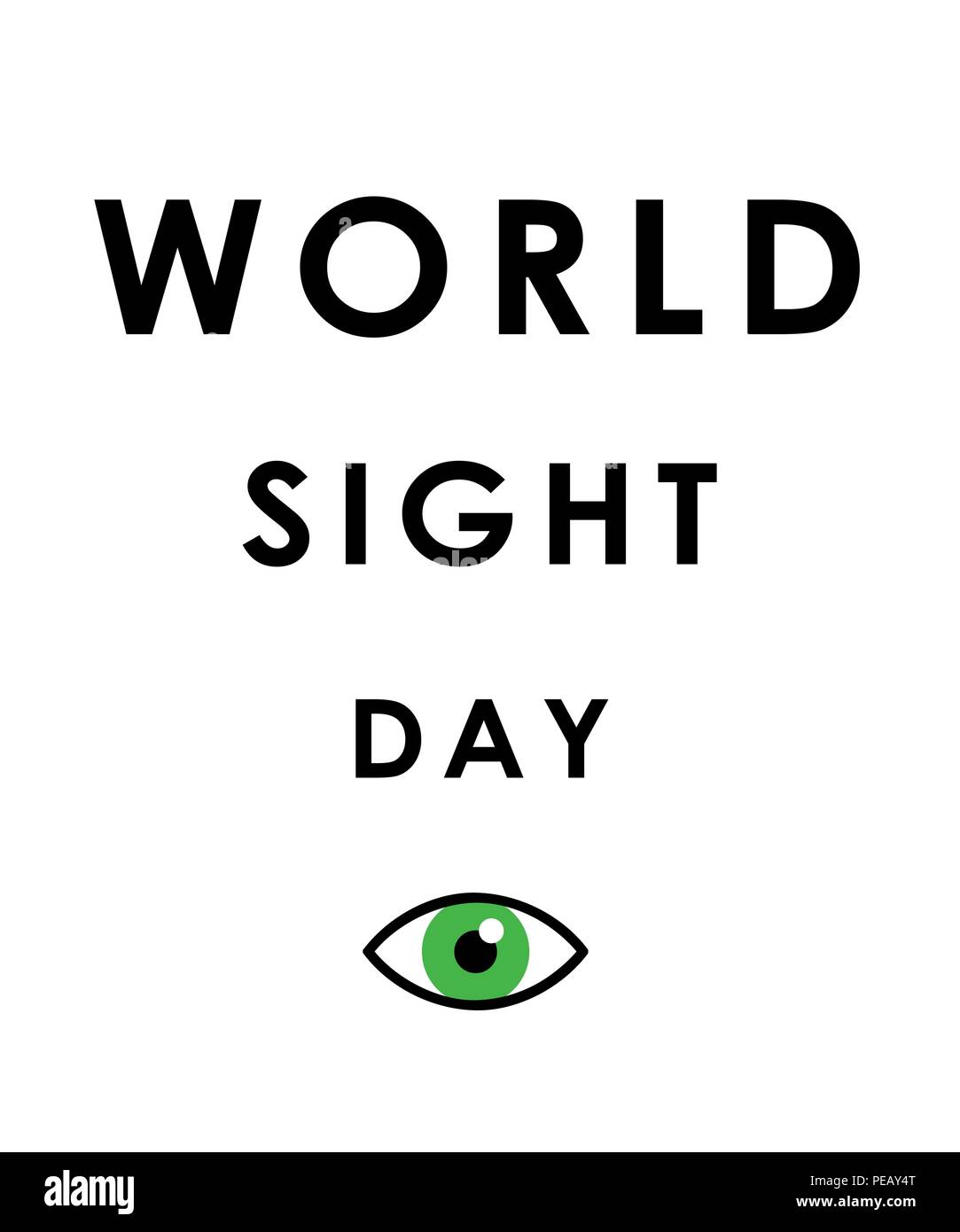 Giornata Mondiale della Vista Green eye illustrazione vettoriale EPS10 Illustrazione Vettoriale