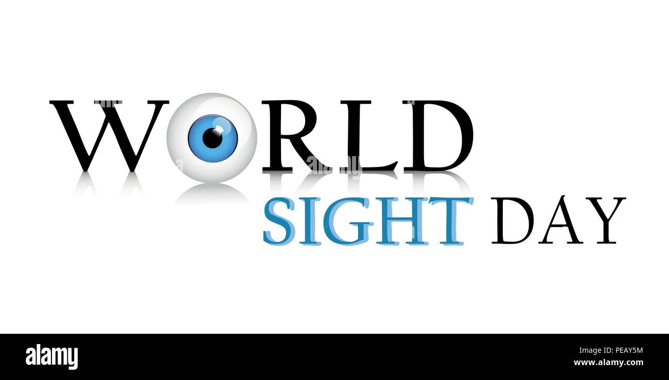 Giornata mondiale della vista testo blue eye illustrazione vettoriale EPS10 Illustrazione Vettoriale