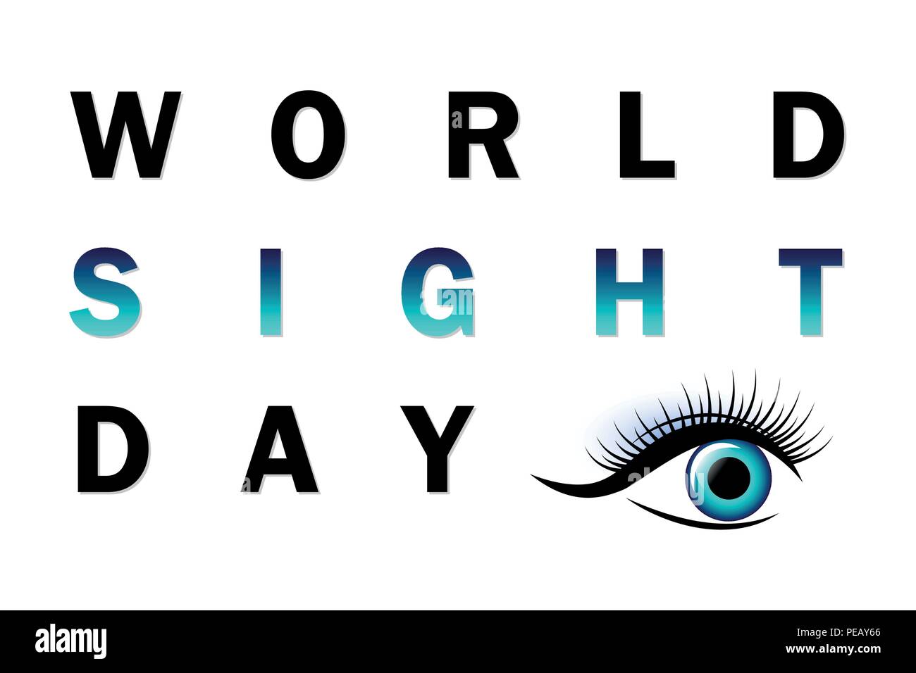 Giornata mondiale della vista tipografia blue eye illustrazione vettoriale EPS10 Illustrazione Vettoriale