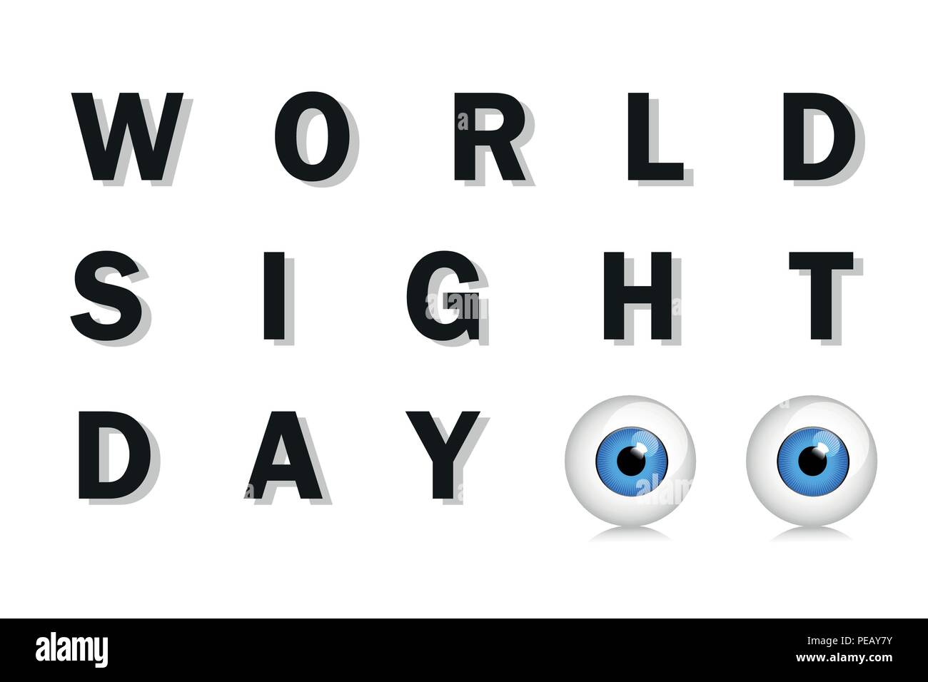 Giornata mondiale della vista tipografia occhi blu illustrazione vettoriale EPS10 Illustrazione Vettoriale