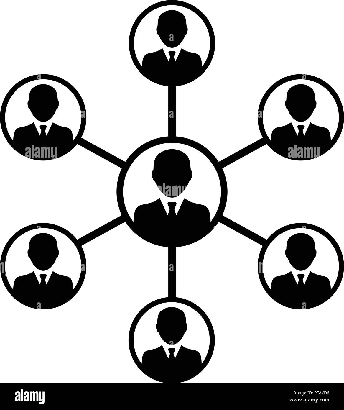 Icona di persone di sesso maschile di vettore di un gruppo di persone simbolo avatar per la gestione del business team in rete colore piatto pittogramma glyph illustrazione Illustrazione Vettoriale