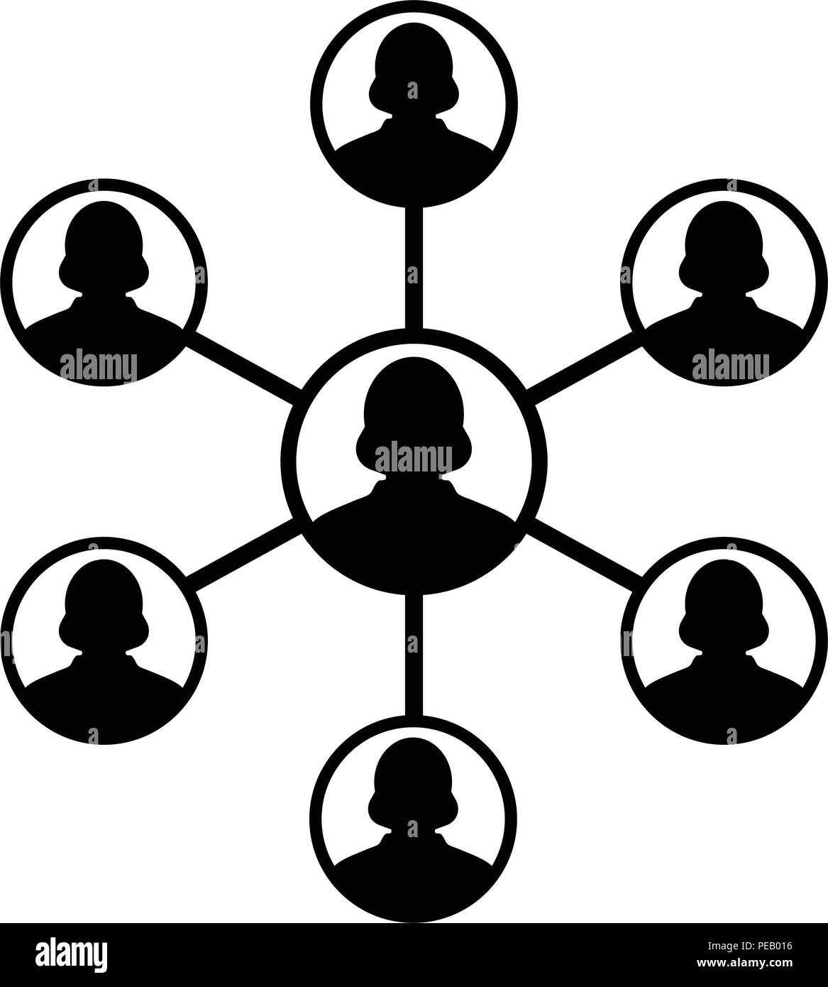 Persone vettore icona gruppo femminile delle persone simbolo avatar per la gestione del business team in rete colore piatto pittogramma glyph illustrazione Illustrazione Vettoriale