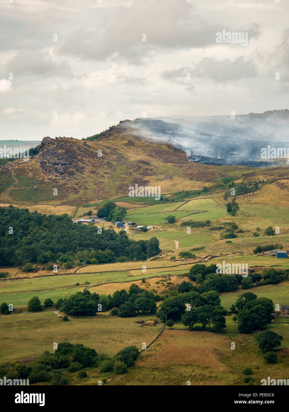 Il Roaches fire, agosto 2018, Staffordshire Moorlands, REGNO UNITO Foto Stock