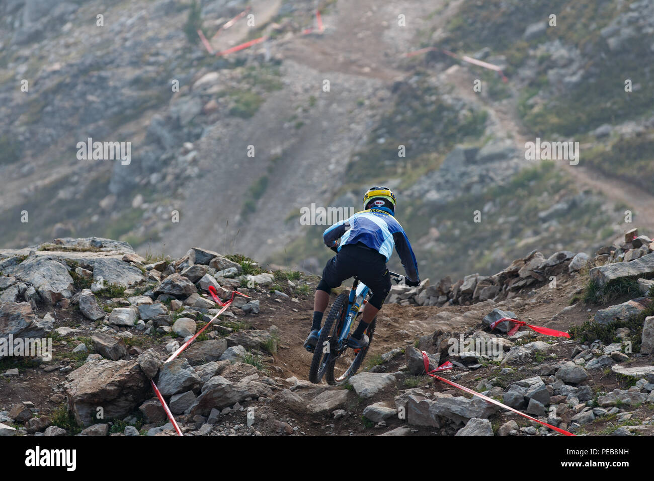 Whistler, Canada. Il 15 agosto 2018. Whistler, British Columbia, Canada. 12 Agosto, 2018. Martin Maes (BEL) GT Factory Racing Team Racing al primo posto nel pro uomini divisione a agosto 12, 2018 Enduro World Series Camelbak Canadian Open Enduro presentato dalla manifestazione specializzata in Whistler, British Columbia, Canada. Credito: Ironstring/Alamy Live News Credito: Ironstring/Alamy Live News Foto Stock