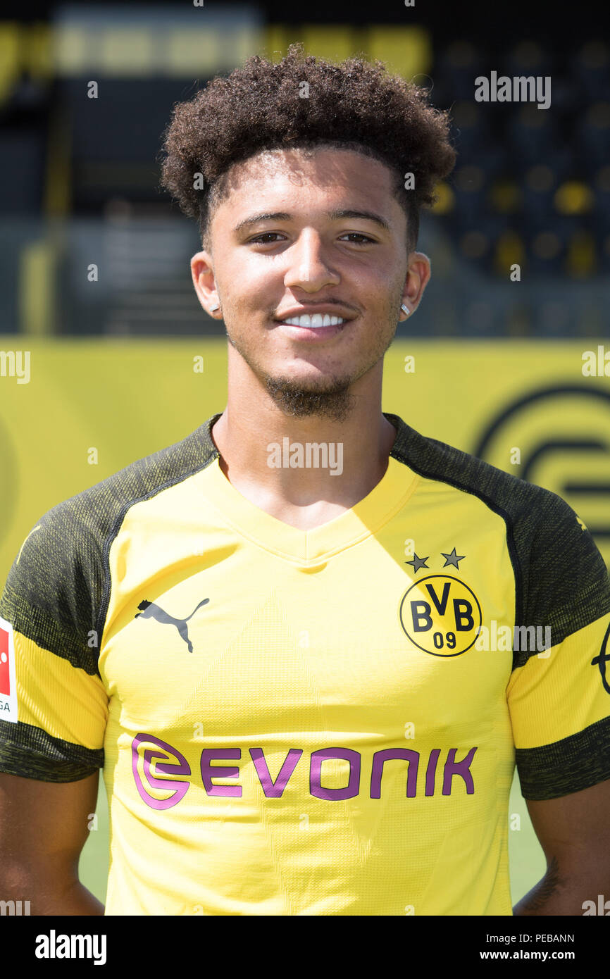 Dortmund, Deutschland. 10 Ago, 2018. Jadon SANCHO (DO), Ritratto, Ritratto, Soccer 1. Bundesliga, Borussia Dortmund (DO), premere data 10.08.2018 a Dortmund/Germania. € | Utilizzo di credito in tutto il mondo: dpa/Alamy Live News Foto Stock