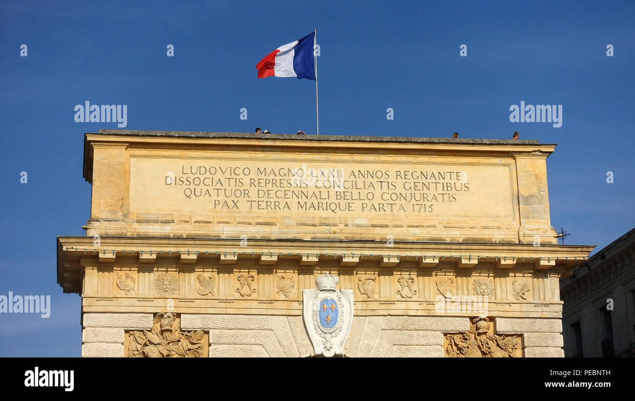 Porte du Peyrou, Montpellier, Languedoc-Roussillon, Francia Foto Stock