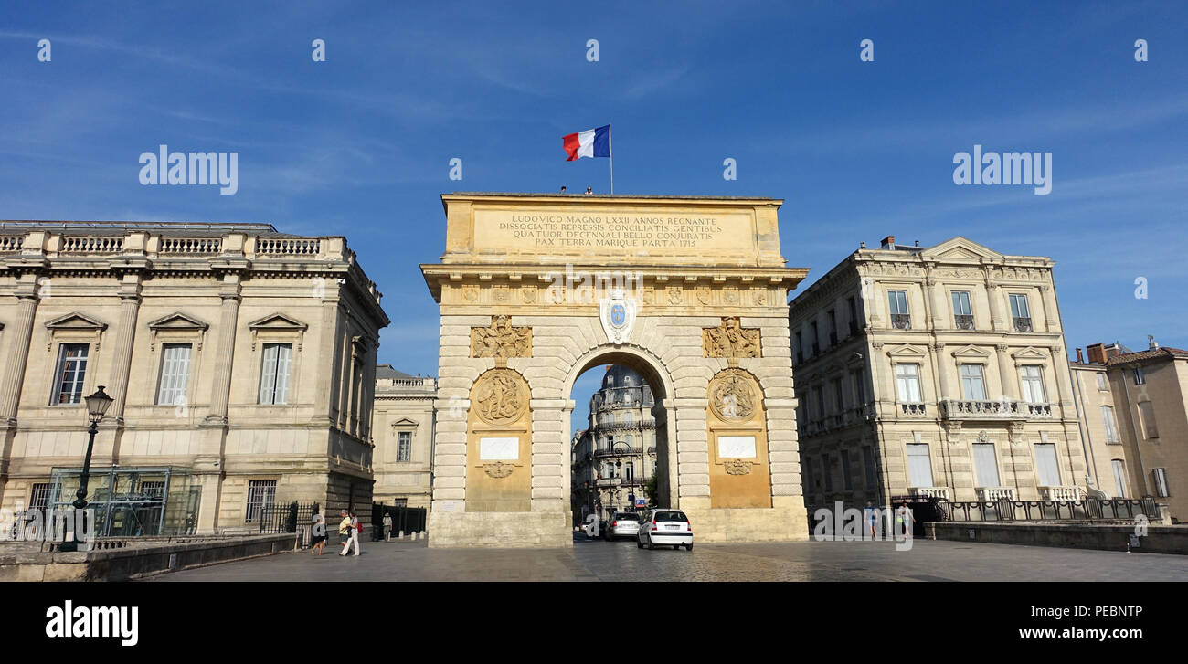 Porte du Peyrou, Montpellier, Languedoc-Roussillon, Francia Foto Stock