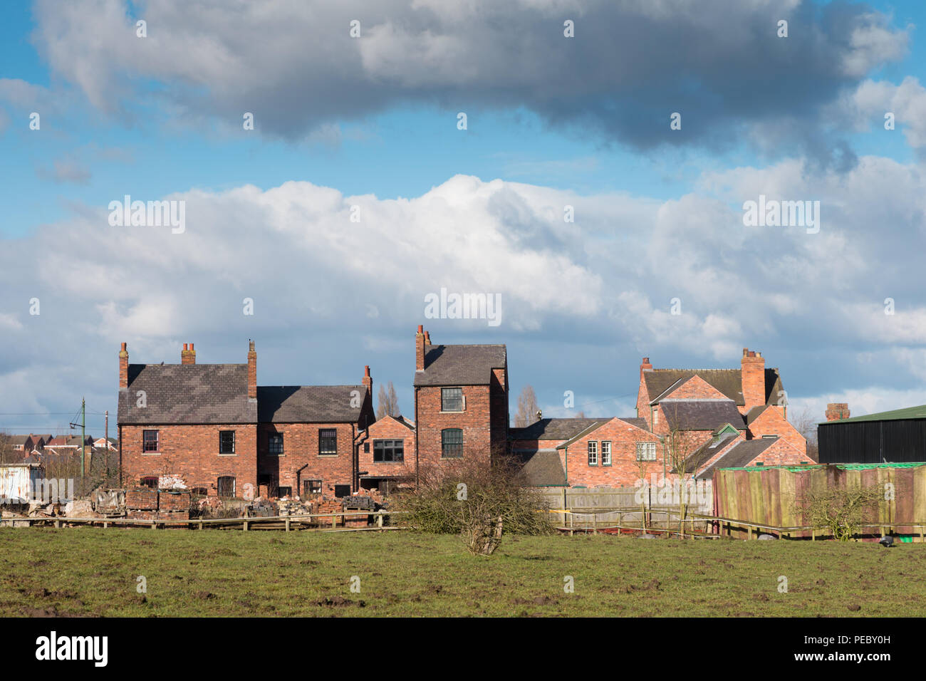Vista delle vecchie case, Black Country UK Foto Stock