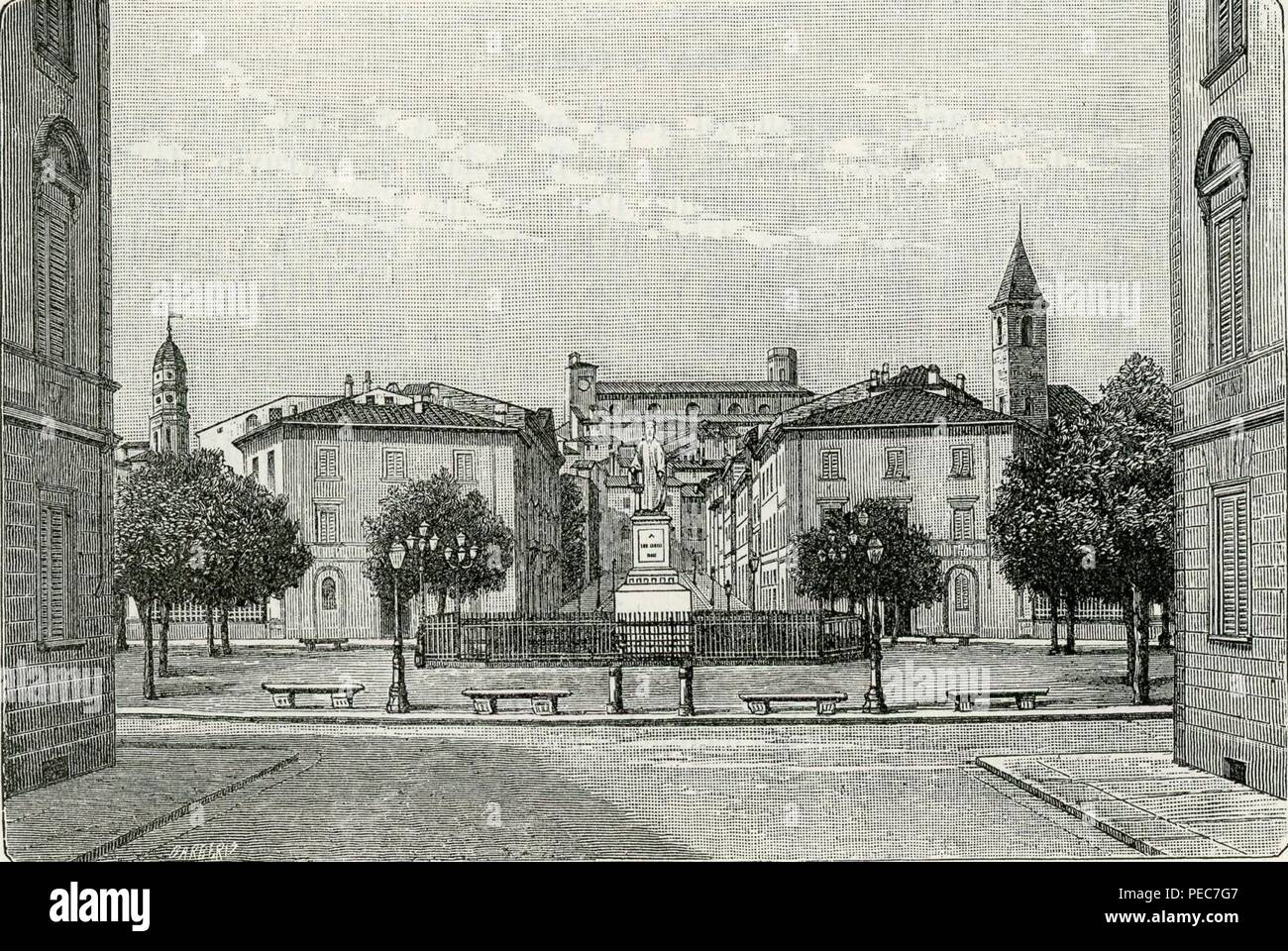 Arezzo piazza Guido Monaco. Foto Stock