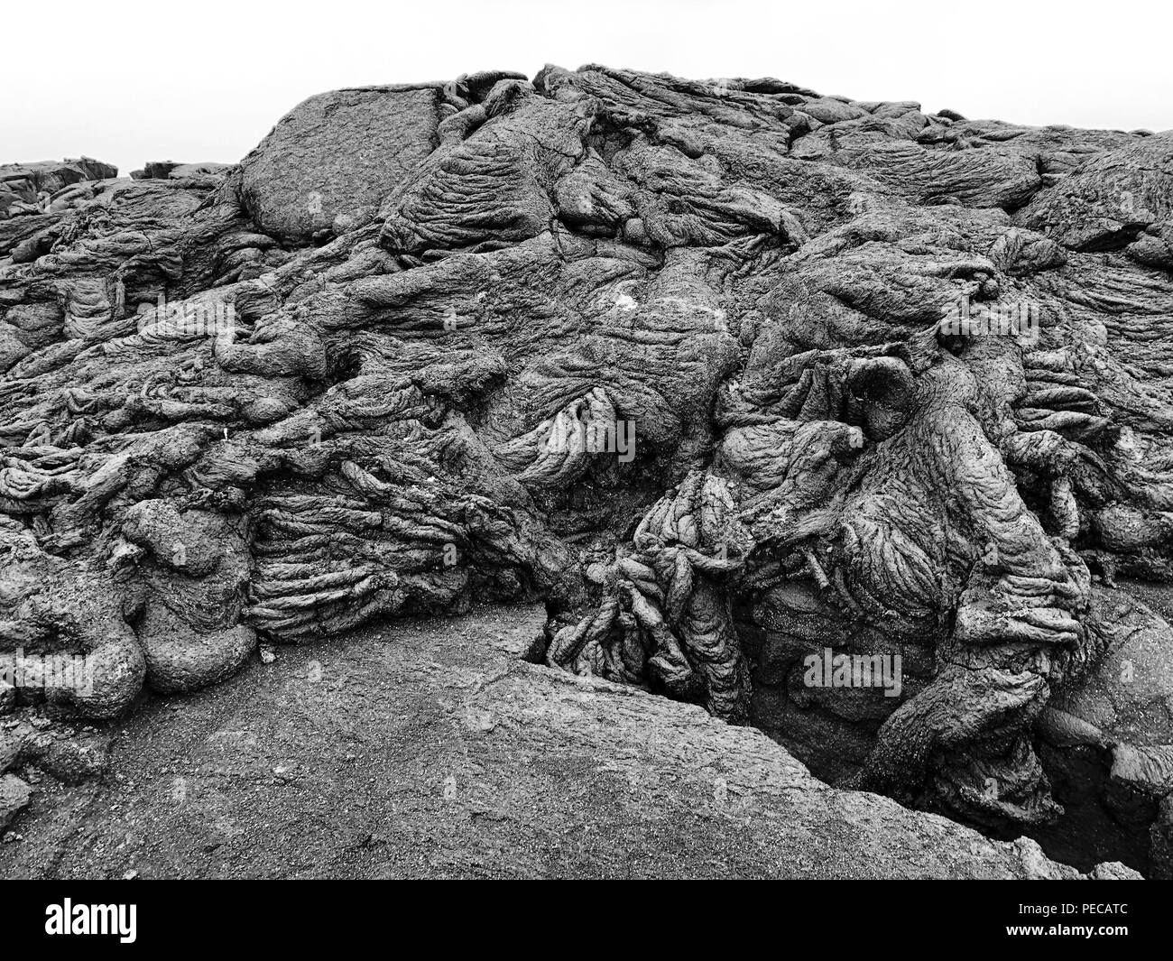 Pahoehoe lava vulcanica texture, Foto Stock