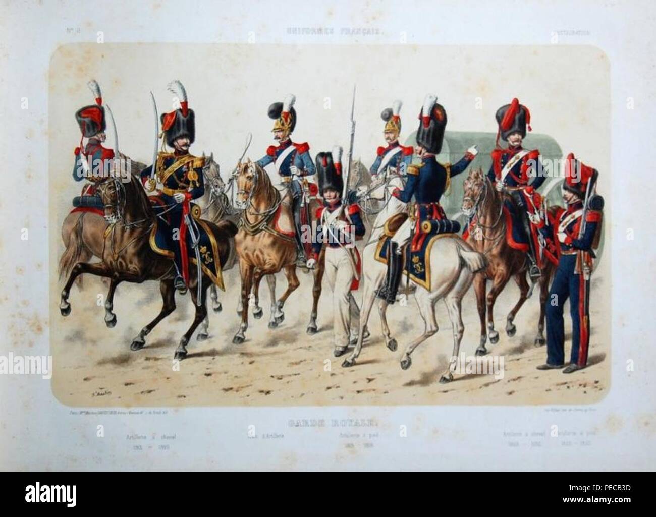 Artillerie de la Garde Royale sous la Restauration. Foto Stock